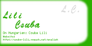 lili csuba business card